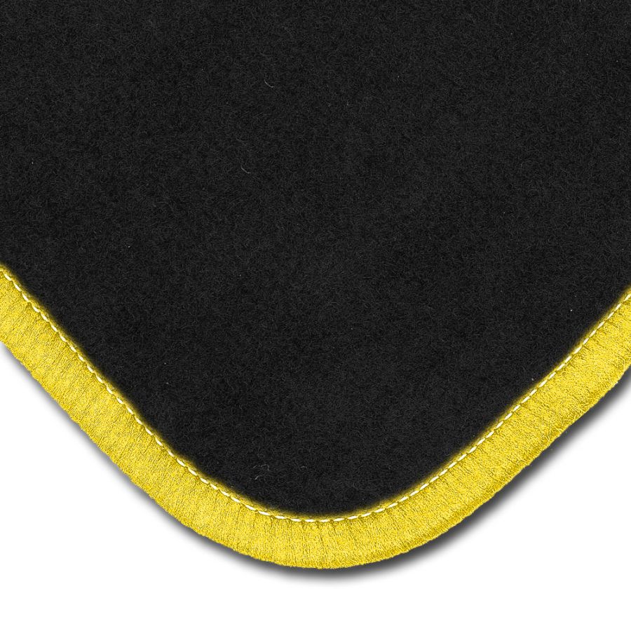 Abarth-Fußmattensatz (gelb/schwarz) mit Wappen, klein Fiat 500 bis